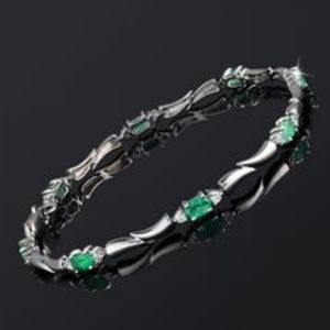 Stauer Elegant Emerald Bracelet 8"
